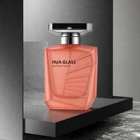 Flacon en verre vide rechargeable au design unique, 30ml, 50ml, 100ml, avec couvercle carré argenté personnalisé et pulvérisateur fin