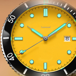 Reloj Mecánico de Buceo Luminoso con Esfera Amarilla, Personalizable con Logotipo, Automático, para Hombre - Product Image 3