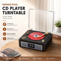 Lecteur CD et phonographe tout-en-un avec télécommande - Batterie rechargeable 3600 mAh Lecteur multimédia de bureau