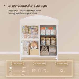 Table à <span class=keywords><strong>langer</strong></span> pour bébé tiroirs amovibles <span class=keywords><strong>armoire</strong></span> non toxique pour bébé nouveau-né ensembles de vêtements pour bébé 0-3 mois pour garçon - Product Image 3