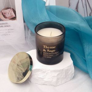 Bougie parfumée Mellow Vanilla Thyme & Sage Boston Aroma dans un bocal en verre, faite à la main en cire de soja, aromathérapie, décoration d'intérieur, style minimaliste - Product Image 3