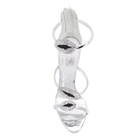 Belle Bling Bling femmes cristal crayon à lèvres talons sandales D019 nouveau Style bout ouvert été à bretelles fermeture éclair arrière pour dames