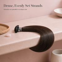 Extensions de cheveux lisses en trame, couleur chocolat noir, mèches fines, brillance douce, pour coiffure de costume et archivage