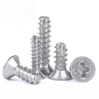 Vis autotaraudeuse à tête plate Phillips en acier inoxydable 304 pour fixation de panneaux de plancher en plastique, fabrication OEM