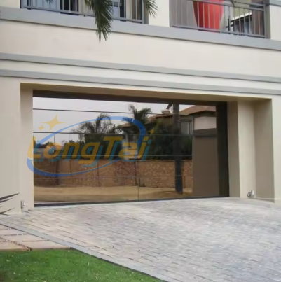 Long Tai Low-noise track glass frameless garage door, opening and closing quietly without disturbing neighbors