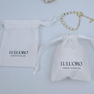 <b>White</b> Cotton <b>Muslin</b> Drawstring Gift Packaging Bag with Ribbon Custom Wholesale for Jewelry Pouch Shoes Clothing Socks - Product Image 2
