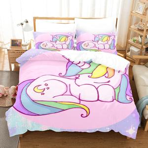100% microfibre personnalisé ensemble de literie 3D impression numérique <span class=keywords><strong>licorne</strong></span> dessin animé pas cher housse de <span class=keywords><strong>couette</strong></span> ensemble draps - Product Image 6