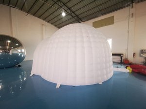 מכירה לוהטת גדול שקוף איגלו מתנפח 5m led אור בועת איגלו מתנפח כיפת אוהל