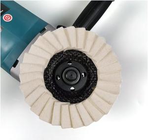 Disque <span class=keywords><strong>de</strong></span> polissage à rabat en feutre <span class=keywords><strong>de</strong></span> <span class=keywords><strong>laine</strong></span> <span class=keywords><strong>de</strong></span> 115 <span class=keywords><strong>mm</strong></span>, roue <span class=keywords><strong>de</strong></span> polissage à rabat en feutre <span class=keywords><strong>de</strong></span> <span class=keywords><strong>laine</strong></span> utilisée sur une meuleuse d'angle pour le polissage du métal et du <span class=keywords><strong>verre</strong></span> - Product Image 6