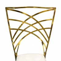 Chaises Chiavari en acier inoxydable doré, style caméléon, avec coussins, pour événements de mariage de luxe, dossier croisé, vente en gros