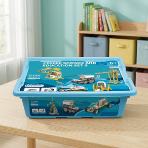SAMLOK 536 pièces Blocs de construction éducatifs électroniques en plastique ABS STEM, jouet de construction DIY, thème bâtiments modernes - Product Image 3