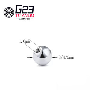 Титан ASTM F136 G23, 14G 16G, с внешней и внутренней резьбой, шариковые сменные элементы, аксессуары для украшений для тела - Product Image 4