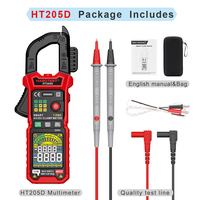 Habotest HT205D Pince Ampèremétrique Numérique Intelligente True RMS à Haute Performance, 6000 Comptes, Mesure du Courant de Démarrage, Courant CC, Fonction Zéro