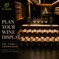 Vitrine à vin Joystar RGB LED en acrylique avec finition bois, luminosité réglable, contrôle Bluetooth pour bar KD
