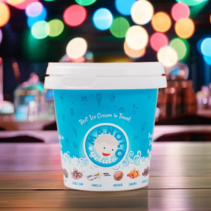 Tùy chỉnh PP IML Hộp Kem Hộp Sữa chua bao bì hộp với nắp nhựa IML container với dán nhãn in ấn - Product Image 4