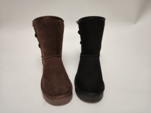 Custom Women Winter Mid Calf Snow <strong>Boots</strong> <strong>Knitted</strong> Detail Buckle Strap Design Fur Lined Suede Platform Warm Non-Slip Winter <strong>Boots</strong> - Product Image 2