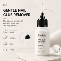 Kit de colle à ongles liquide semi-solide premium, dissolvant doux sans acétone, pour ongles à presser, qualité salon, DIY, longue tenue