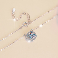 Pendentif en moissanite taille ronde 1CT 2CT, couleur D, pureté VVS, en argent 925 plaqué rhodium, bijou de tous les jours, cadeau