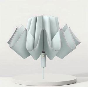 Paraguas Plegable Automático de Tres Pliegues, Moderno y Personalizado, Portátil, Resistente al Viento, con Protección UV, Invertido, Impermeable, con Borde Reflectante - Product Image 3