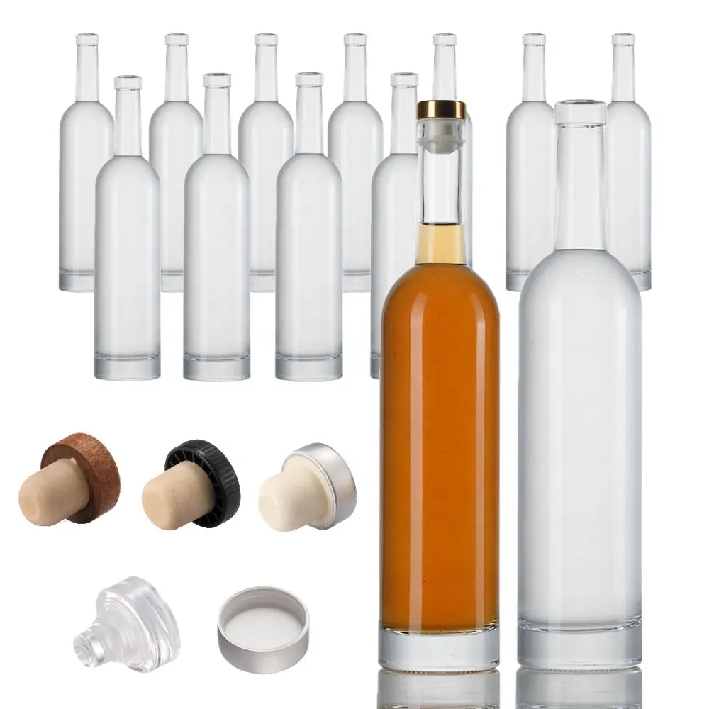 creative design long neck hand model wine bottles 750 ml crystal transparent high capacity tequila glass bottle