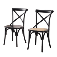 Chaise noire à dossier croisé, chaise de salle à manger pour restaurant, hôtel, mariage, banquet, empilable, mobilier élégant