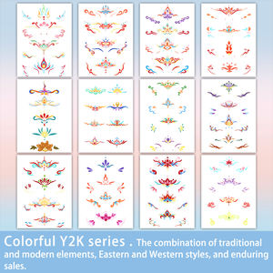 Autocollants <span class=keywords><strong>de</strong></span> <span class=keywords><strong>tatouage</strong></span> temporaire <span class=keywords><strong>de</strong></span> front <span class=keywords><strong>de</strong></span> Style <span class=keywords><strong>Tribal</strong></span> coloré beau <span class=keywords><strong>tatouage</strong></span> imperméable <span class=keywords><strong>de</strong></span> coin d'oeil approprié au visage - Product Image 4