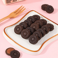 Biscuits sandwich en gros 268g fourrés à la crème et au chocolat, biscuits noirs fourrés aux fruits