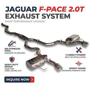 Sistema de Escape Catback con Válvulas de Acero Inoxidable Vortex para Jaguar F-Pace 2.0T con Silenciadores Laterales Dobles y Sistema de Puntas con Flaps Eléctricos - Product Image 1