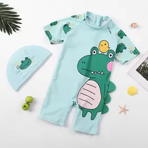 New Cute Cartoon Children's One-piece Swimsuit Boys Swimsuit Sun Block Quick-drying Kid Swimwear