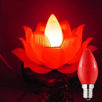 Ampoule LED Décorative Économique E12 E14 pour la Maison, Mini Portable, Spécialement Conçue pour les Temples Bouddhistes, Lumière Blanche Chaude IP44 2700K