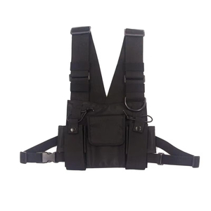 Functionele tactische borsttas voor heren, modieus <span class=keywords><strong>bullet</strong></span> hip hop <span class=keywords><strong>vest</strong></span>, streetwear tas, heuptas, unisex zwarte chest rig tas - Product Image 4