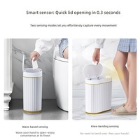 Poubelles automatiques avec capteur pour l'intérieur, ménage, salle de bain, poubelle étanche, produits intelligents pour la maison, poubelle intelligente légère
