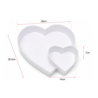 Boîte cadeau en carton rose et noir en forme de cœur pour la Saint-Valentin, emballage pour fleurs avec couvercle transparent en PVC
