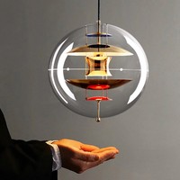 Lustre Planétaire Sphérique Globe Danois, Design Créatif et Élégant, Lampe de Table de Salle à Manger Décorative Artistique pour Salon, Suspendue AC