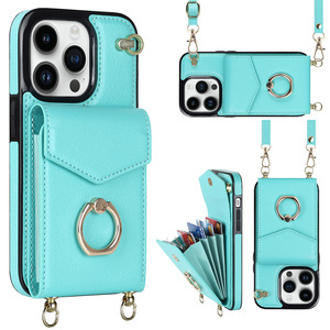 Pour <span class=keywords><strong>iPhone</strong></span> utilitaire vente en gros portefeuille <span class=keywords><strong>coque</strong></span> de téléphone personnalisée bandoulière <span class=keywords><strong>avec</strong></span> fonction portefeuille couverture arrière mince - Product Image 5