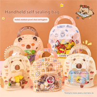 Pochette refermable transparente personnalisée avec motif de capybara de dessin animé pour collations, bonbons, cadeaux et rangement quotidien