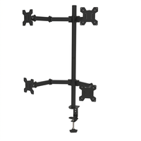 Support d'écran pivotant à 360 degrés avec inclinaison à 90° pour écrans de 10 à 27 pouces, montage sur bureau/table pour quatre écrans