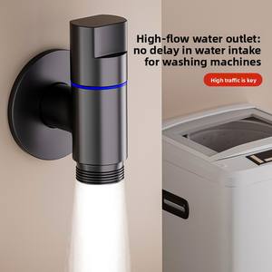 <span class=keywords><strong>Robinet</strong></span> de machine à laver moderne en laiton chromé, robinets <span class=keywords><strong>d</strong></span>'angle inverseurs, raccords double entrée double sortie, accessoires à double poignée - Product Image 4