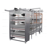 Cage à poulets verticale de type H, cage à poulets de chair commerciale automatique avec système de collecte des oiseaux par chaîne pour élevage avicole