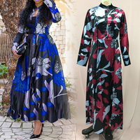 Automne femmes vêtements dames à manches longues impression tempérament grande taille femmes robes élégant décontracté