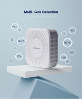 Moniteur de qualité de l'air multi-gaz Capteurs Iaq avec Mqtt Lorawan CO2 PM2.5 PM10 TVOC CO HCHO O3 Motion Light