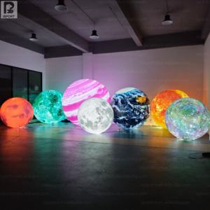 Décoration lunaire géante gonflable bleue à LED, éclairant l'espace, pour musée scientifique/événement nocturne/fête sur le thème de l'espace cosmique - Product Image 5