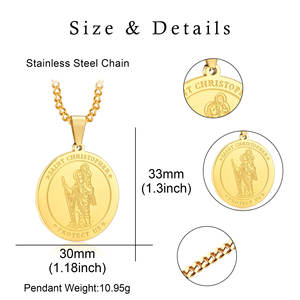 Collar Amuleto de Protección de Arcángeles con Oraciones Cristianas, Joyería Religiosa de Acero Inoxidable para Regalo - Product Image 2