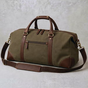 Custom Vintage Leather Canvas <b>Travel</b> <b>Duffel</b> <b>Bag</b> Heavy Duty Gym Duffle <b>Bag</b> Men's Overnight Holdall <b>Bag</b> LCDB-0004 - Product Image 1