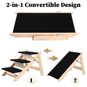 Escalera de madera plegable para perros, escalones antideslizantes para uso en interiores y exteriores, tamaño 3 escalones - Product Image 5