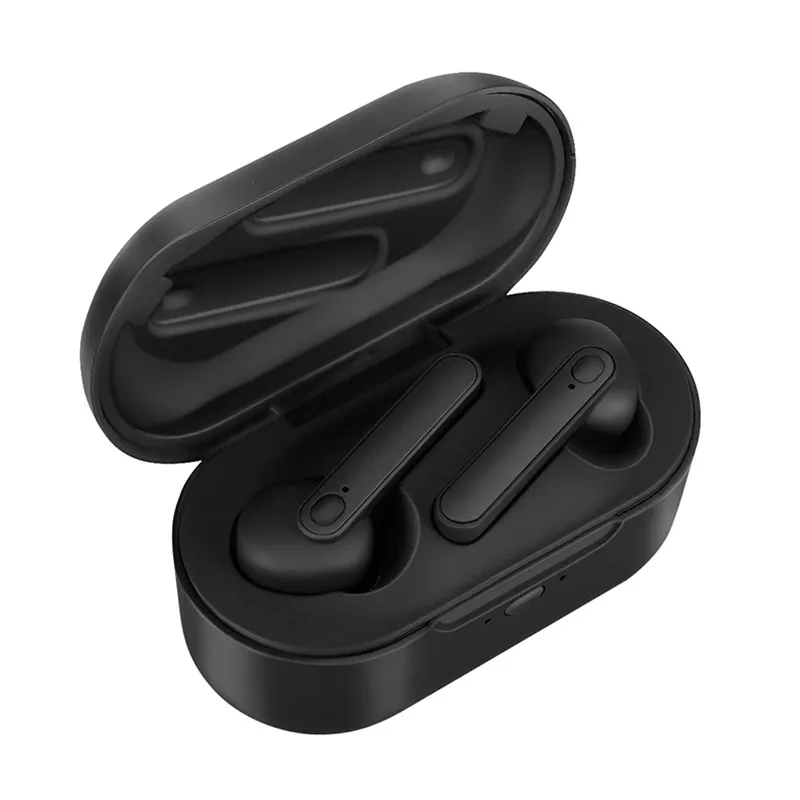 DT-5 TWS Headphone Nirkabel Bluetooth Mini 5.0 HD Stereo Olahraga Headset Tahan Air Earphone untuk Samsung iPhone dengan Kotak Pengisian Daya