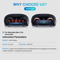 Panel de Instrumentos Digital para Automóvil Navihua de 12.3 Pulgadas con Interfaz de Usuario para Benz Vito W447 2016-2024
