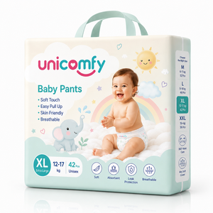 Wellcare OEM Couche bébé jetable en coton de haute qualité, douce et fine, avec large bande de taille ajustable, anti-fuites 3D, SAP/Pâte de cellulose USA - Product Image 1