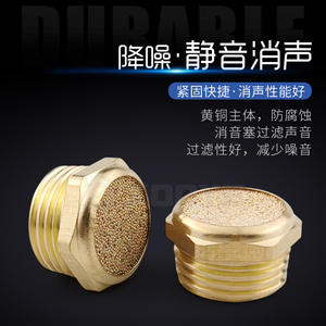 Vanne solénoïde pneumatique BSLM 1 pouce PSV-01 neuve, silencieux d'échappement à 0,2/3/4/6 points avec tête plate en cuivre et laiton M5 100% neuf - Product Image 4