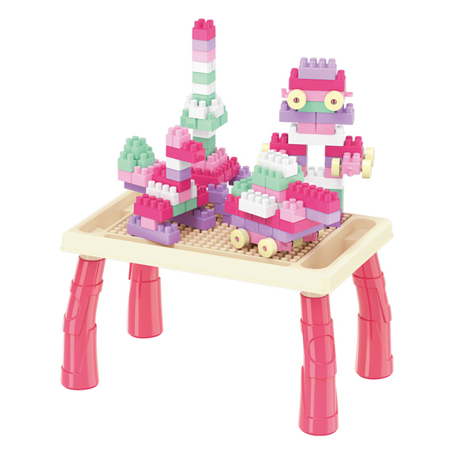 Toys Building Blocks Sets Table Kids Multifunctional 100pcs Block Kids Study Block Building Tables
